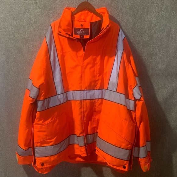 Newport Harbour Safety Orange Performance Jacket with Reflective Stripes